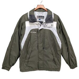 Columbia XCO Storm Dry Jacket Mens Green White Full Zip Collared Nylon Size M